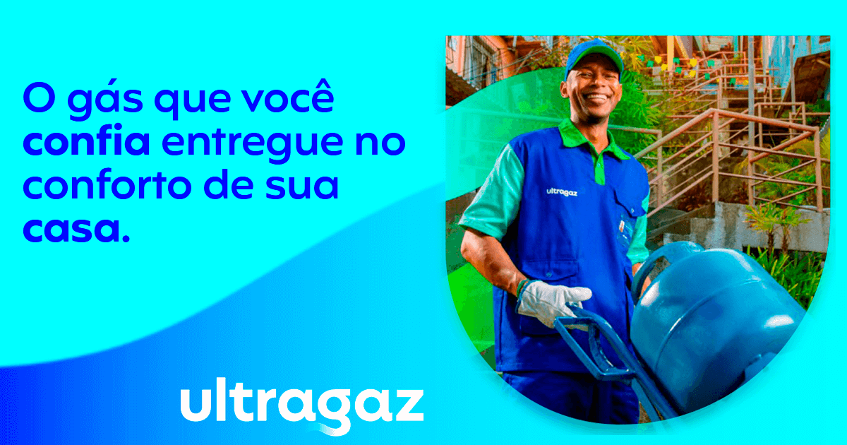 Entregador Ultragaz com botijão de gás